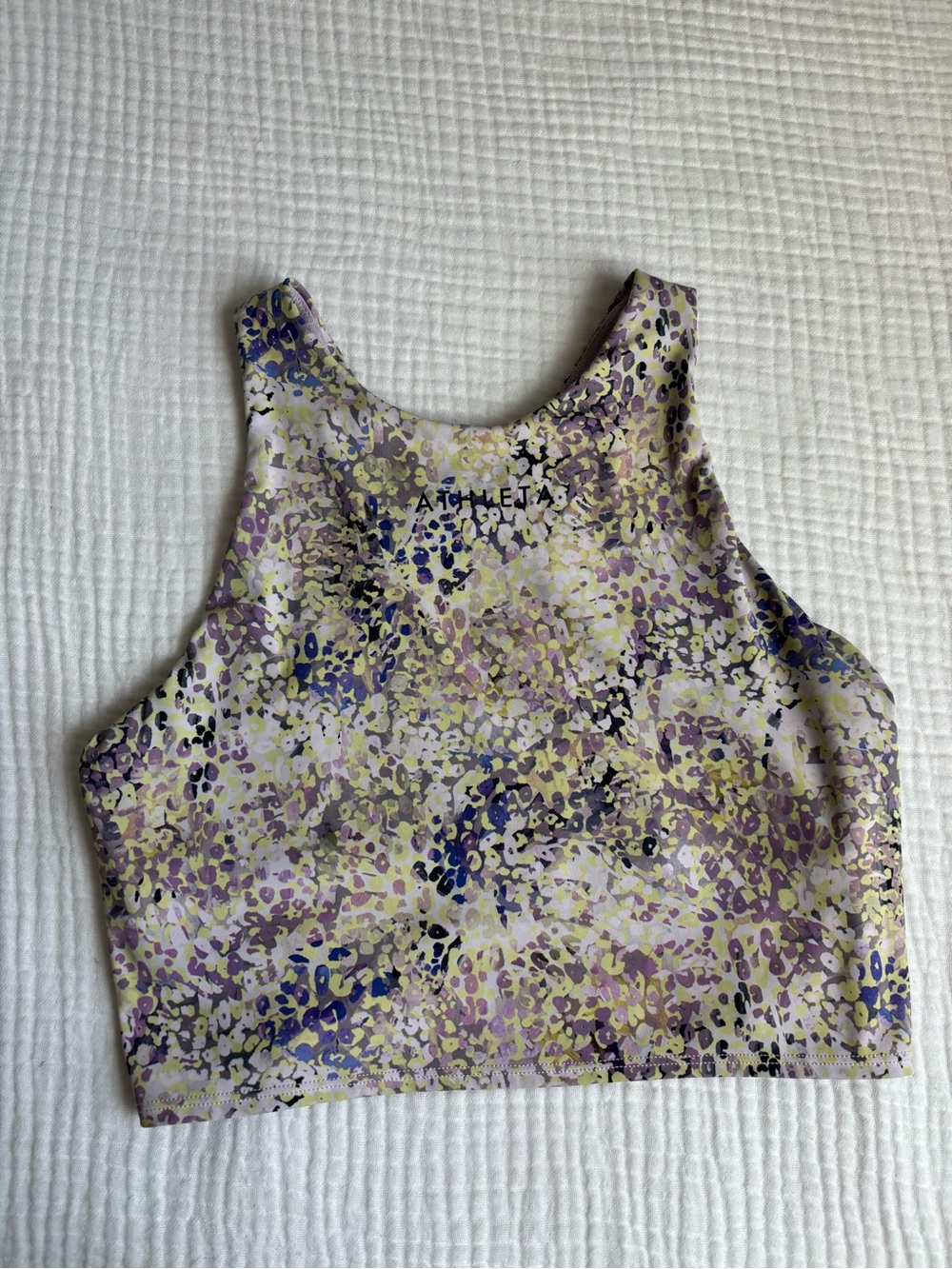 Athleta Multicolor Floral High Neck Crop Sports Tank